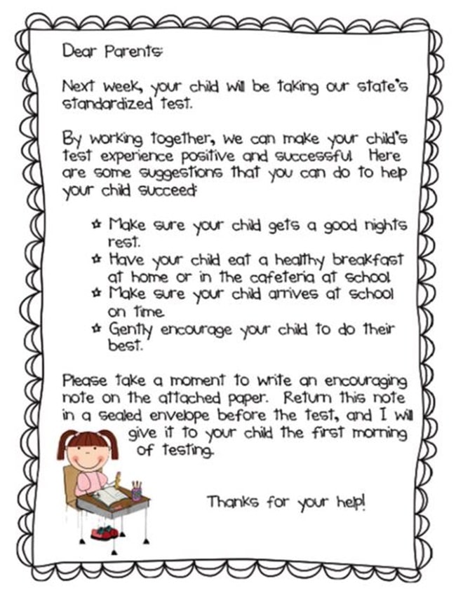 Standardized Testing - 12 Ways To Brighten Testing Time - Dear Parents - Teach Junkie