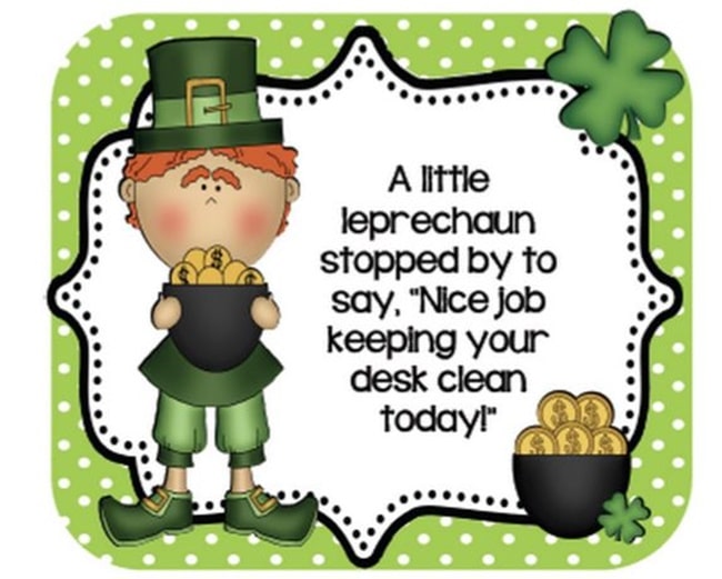 29 Zany St. Patrick's Day Learning Resources - Leprechaun Desk Cards - Teach Junkie