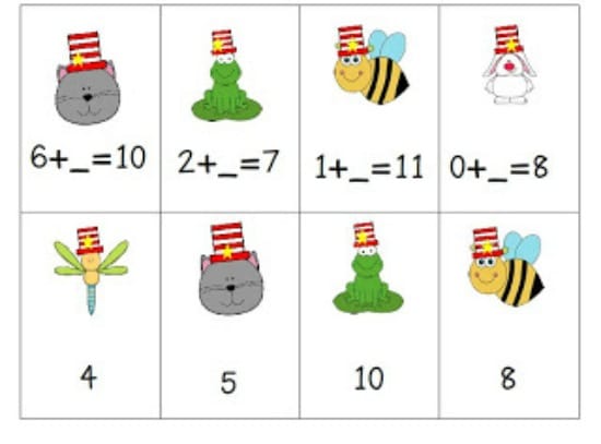 6 Dr. Seuss Inspired Math Activities {Free Download} - A Cat with A Hat and Friends Math Centers