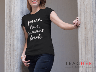 Peace Love Summer Break Teacher T-Shirt