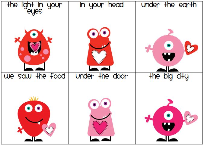 Valentine Fry Fluency Phrases – Educate Junkie